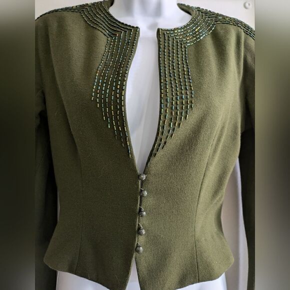 1970s Jonathan Hitchcock For Reuben Thomas Vintage Silk beaded military jacket - Picture 2 of 11